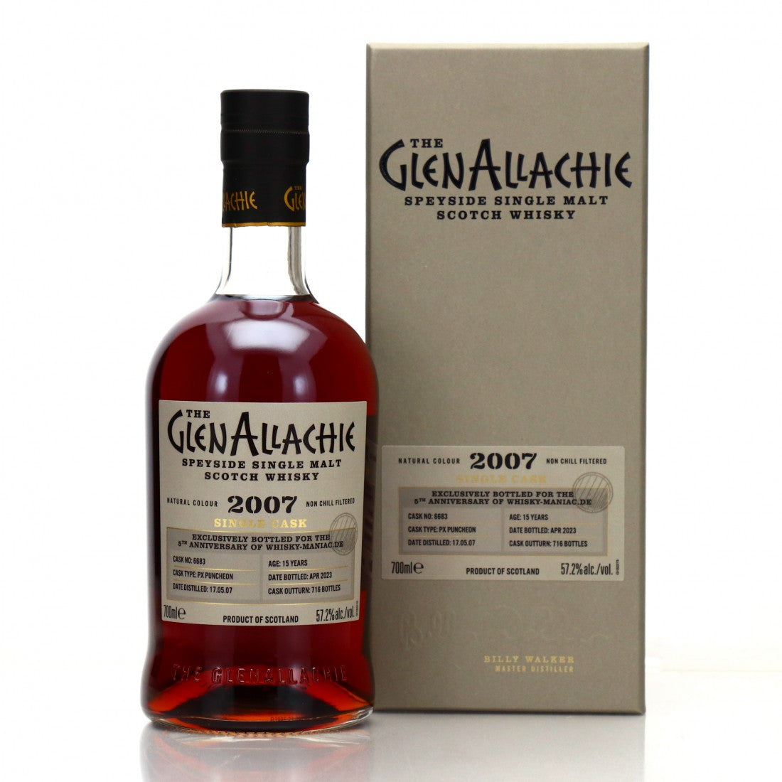 GlenAllachie 15 YO (2007) Pedro Ximenez #6683 (57.2%, 70cl)
