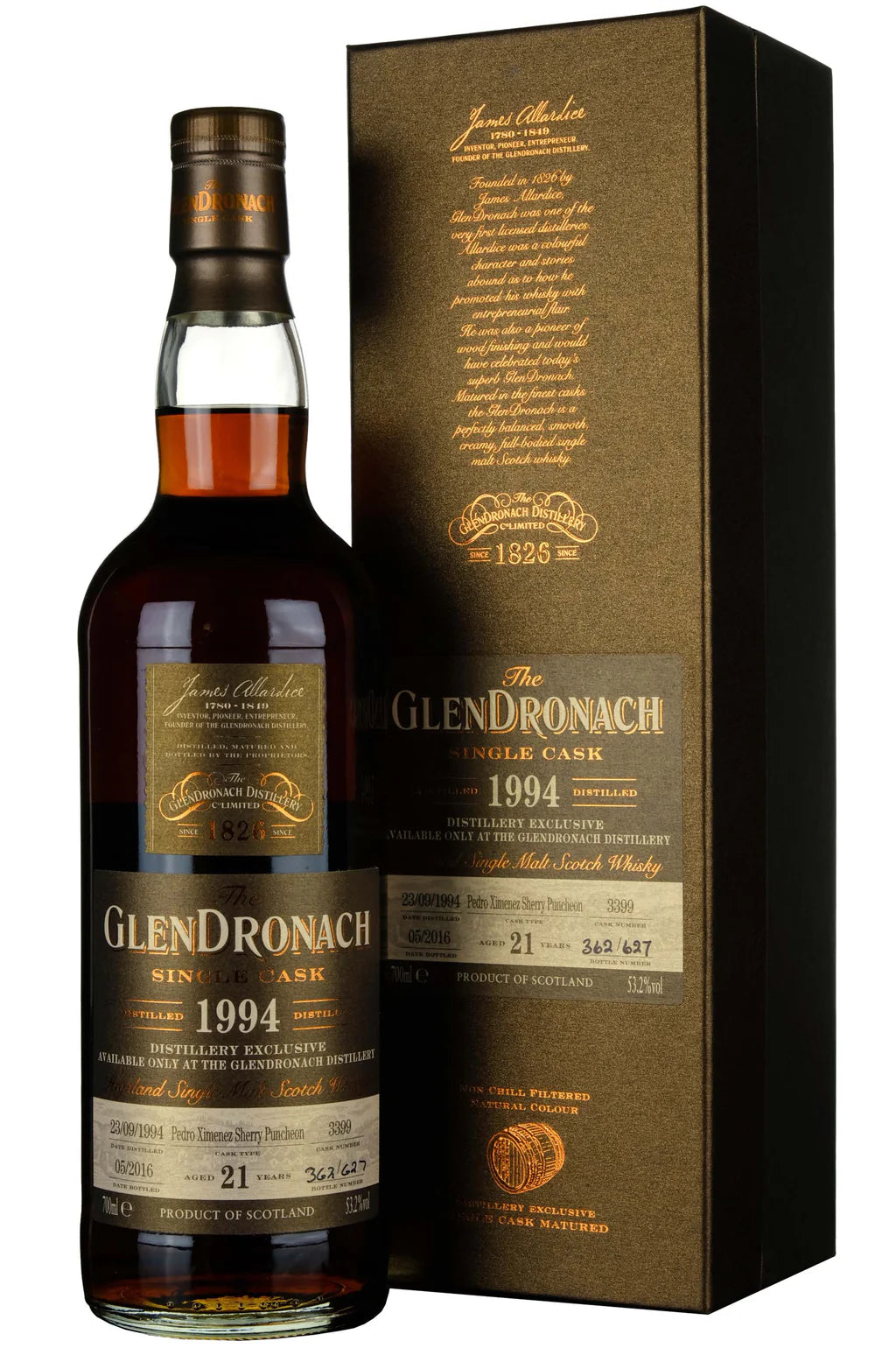 Glendronach 1994-2016 21YO #3399 Distillery Exclusive (53.2%, 70cl)