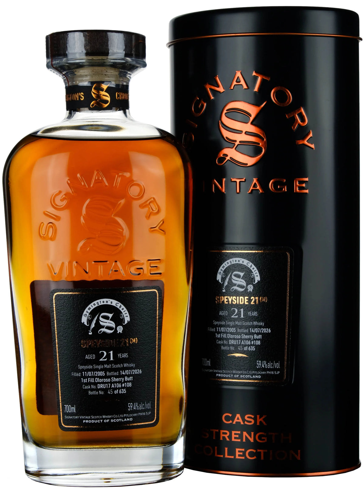 Signatory Vintage Speyside (M) 21 YO (2005) #108 (59.4%, 70cl)