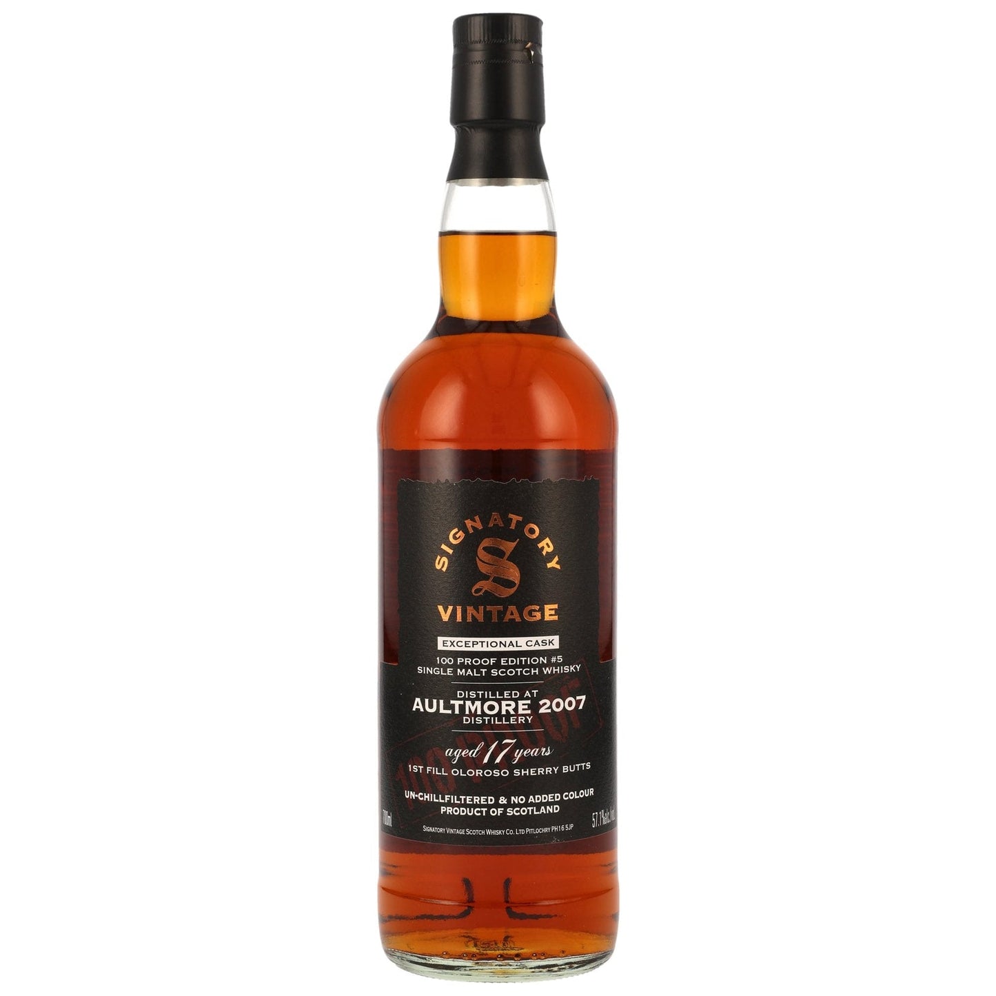 Signatory Vintage (Aultmore) 17 YO (2007) Exceptional Cask #5 (57.1%, 70cl)